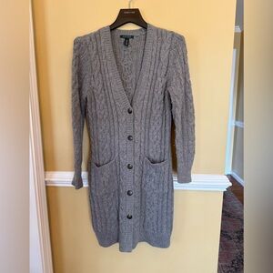 Ralph Lauren Gray Cable Knit Cardigan